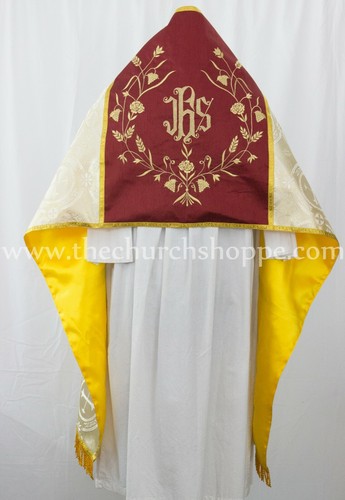 Oro con velo omerale maroon - oro,